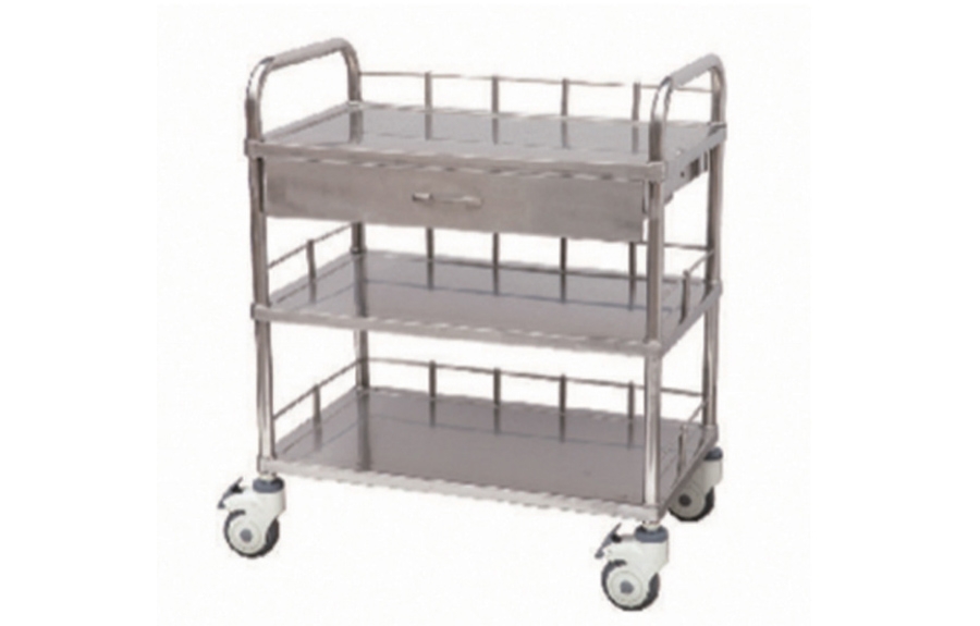 [B6]不銹鋼三層治療車(全抽屜)