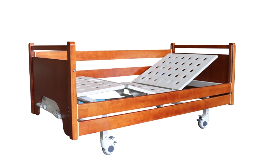 手動雙搖實木護理床