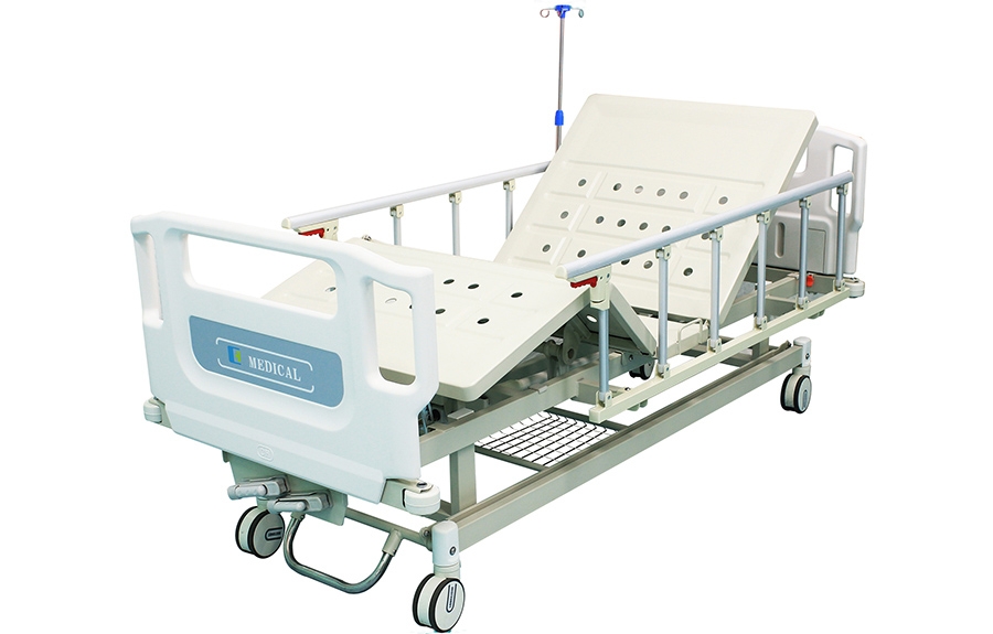 ABS掛式床頭沖孔雙搖護理床(中控剎車)