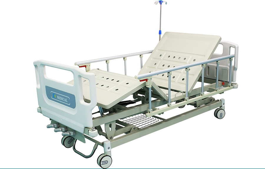 ABS掛式床頭沖孔三搖護理床(中控剎車)